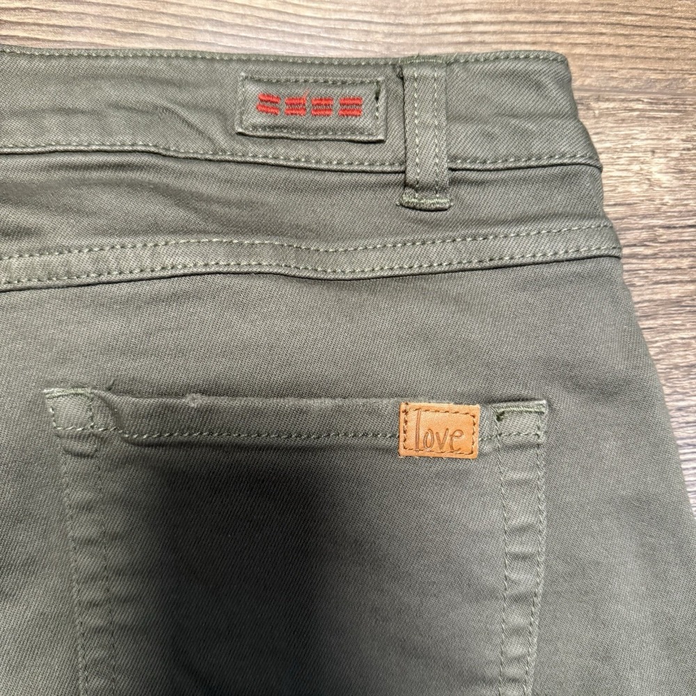 Peace Love World Women's Jeans Army Green Distressed Boot Cut 16 - Picture 9 of 9